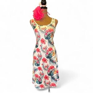 Floral Sleeveless Dress with Pink and Green Accents Florals NWT